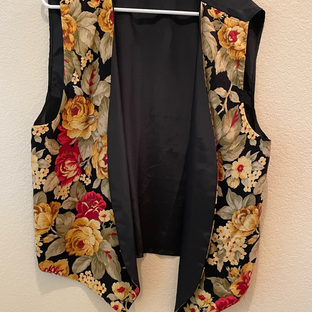 Handmade vest - light wait floral material size large -